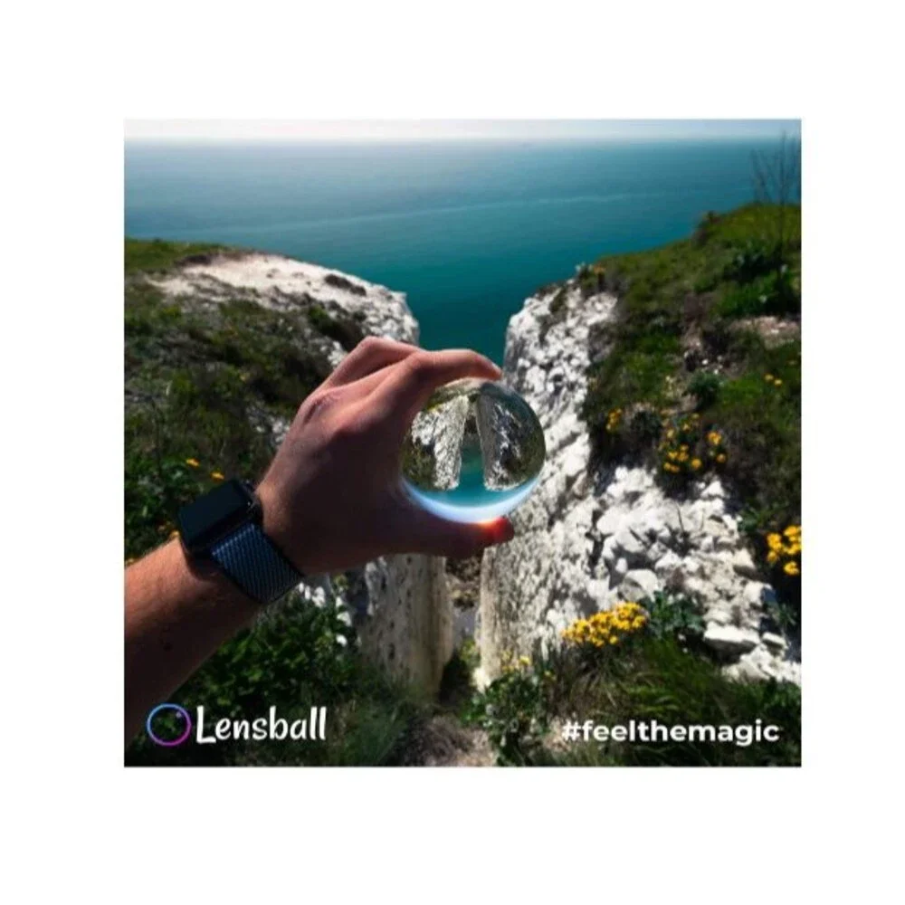 2-Pack Lensball Pro 80mm,K9 Clear Crystal Ball Photography Sphere With Bag